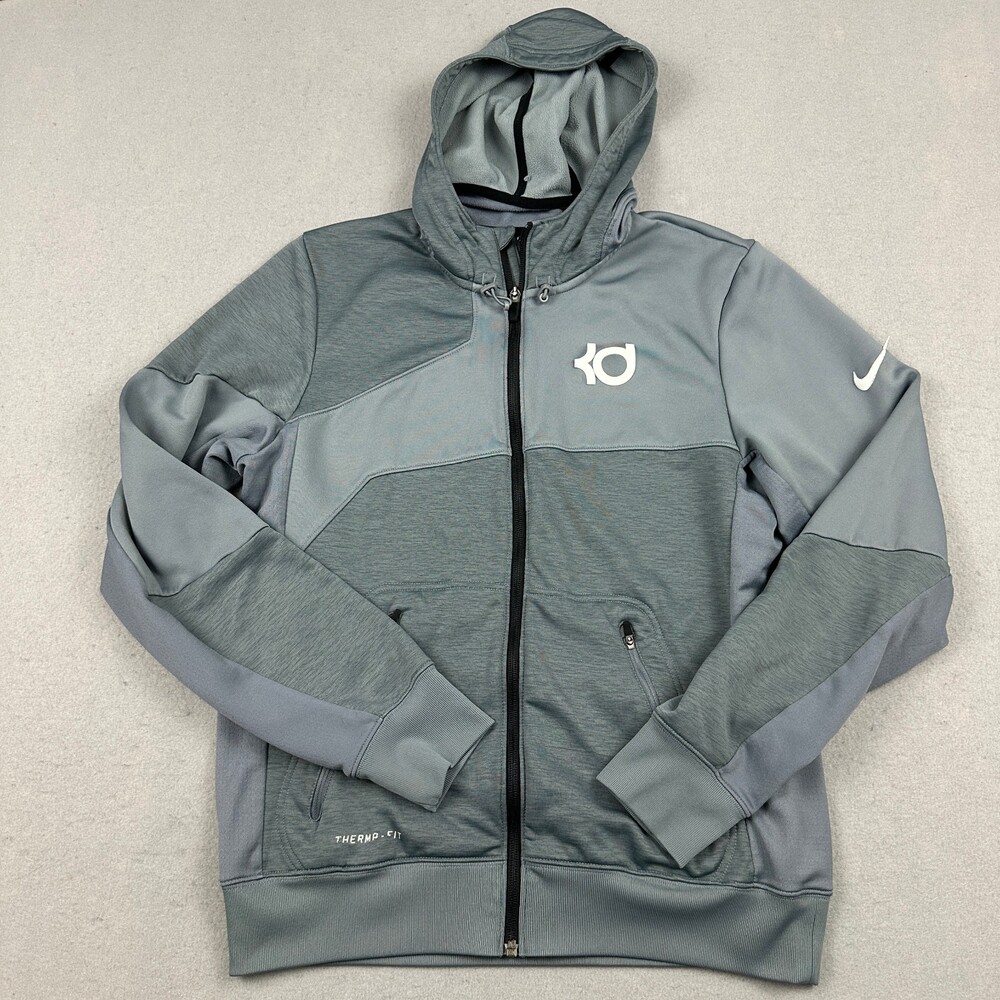 Nike Hoodie Men Medium Gray KD Kevin Durant Full Zip Therma Fit Basketball M